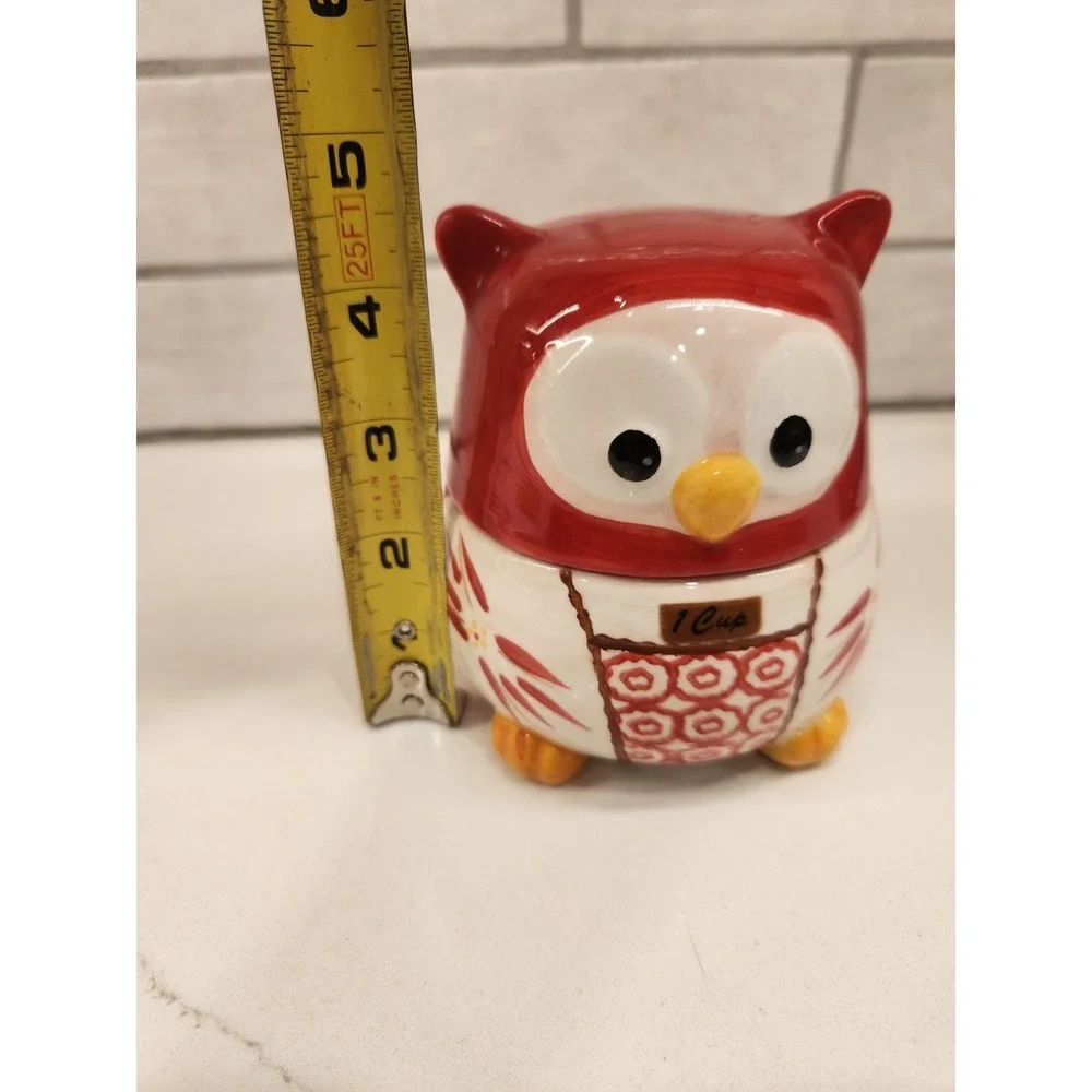 Temptations Old World Owl Nesting 5 Piece Terracotta Red Measuring Cups See Desc